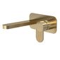 Nuie Binsey Cyprus Wall Mounted 2 Tap Hole Basin Mixer With Plate - Brushed Brass