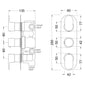 Nuie Binsey  Triple Thermostatic Valve With Diverter - Chrome