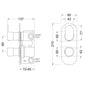 Nuie Binsey  Twin Thermostatic Valve With Diverter - Chrome