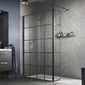 Trieste 8mm Black Grid Screen & 1800 x 800mm Stone Shower Tray