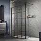 Trieste 8mm Black Grid Screen & 1800 x 800mm Stone Shower Tray