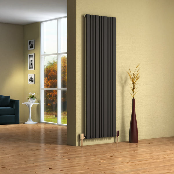 Clock Room Radiator Reina Bonera Vertical Steel Radiator 1800 x 324 - Anthracite – welovecouk
