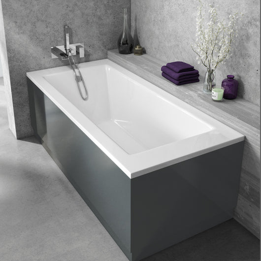  Nuie Waterproof Bath End Panel - Matt Grey 900mm - welovecouk