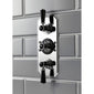 Hudson Reed Topaz Black Thermostatic Concealed shower Valve with Fixed Shower Head , Arm & Slide Rail Kit - Chrome