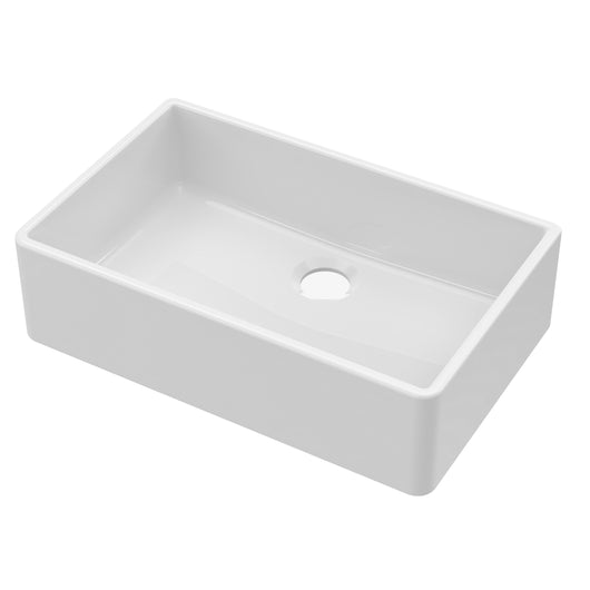  Nuie Fireclay Butler Sink with Central Waste 795x500x220 - White