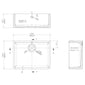 Nuie Fireclay Butler Sink with Overflow 595 x 450 - White