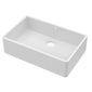 Nuie Fireclay Butler Sink with Overflow 795 x 500 - White