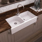 Nuie Fireclay Butler Sink with Full Weir 795x500x220 - White