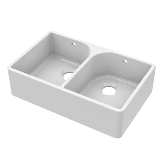  Nuie Fireclay Butler Sink with Full Weir and Overflow 795x500x220 - White