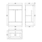 Hudson Reed Fusion Floorstanding Vanity Unit & Ceramic Basin 600mm (2 Door) - Gloss White