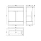 Hudson Reed Fusion Floorstanding Vanity Unit & Ceramic Basin 800mm (2 Door) - Gloss White
