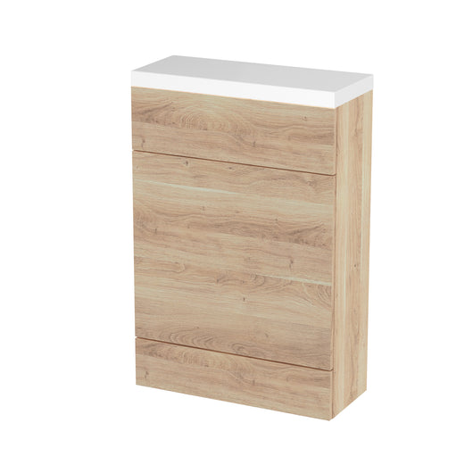  Hudson Reed 600mm Compact WC Unit & Polymarble Top - Bleached Oak