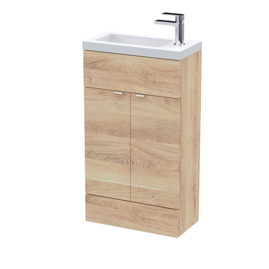  Hudson Reed 500mm Compact Vanity Unit & Basin - Bleached Oak