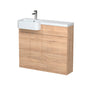 Hudson Reed Fusion Floorstanding Combination Unit & Semi Recessed Round Basin 1000mm (2-Door) Left - Bleached Oak - welovecouk