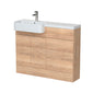 Hudson Reed Fusion Floorstanding Combination Unit & Semi Recessed Round Basin 1100mm (2-Door) Left - Bleached Oak - welovecouk