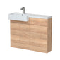 Hudson Reed Fusion Floorstanding Combination Unit & Semi Recessed Square Basin 1100mm (2-Door) Left - Bleached Oak - welovecouk