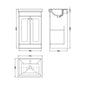 Nuie Classique 500mm Floor Standing 2 Door Unit & 1TH Basin - Satin White