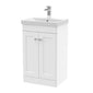 Classique 500mm Floor Standing 2 Door Unit & Basin 3 - Satin White