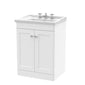 Classique 600mm Floor Standing 2 Door Unit & Basin 3TH - Satin White