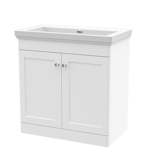  Classique 800mm Floor Standing 2 Door Unit & Basin 0TH - Satin White