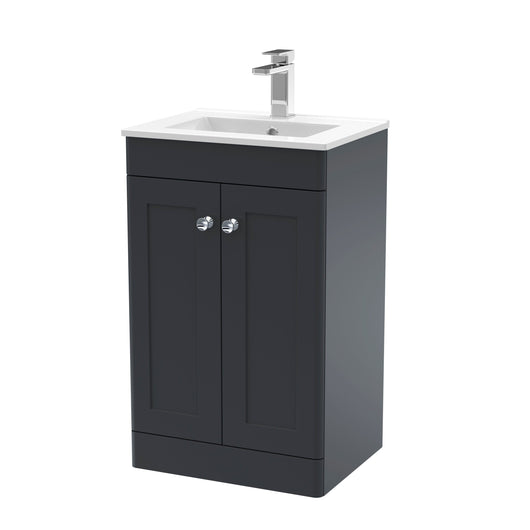  Classique 500mm Floor Standing 2 Door Unit & Basin 2 - Satin Anthracite