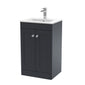 Classique 500mm Floor Standing 2 Door Unit & Basin 2 - Satin Anthracite