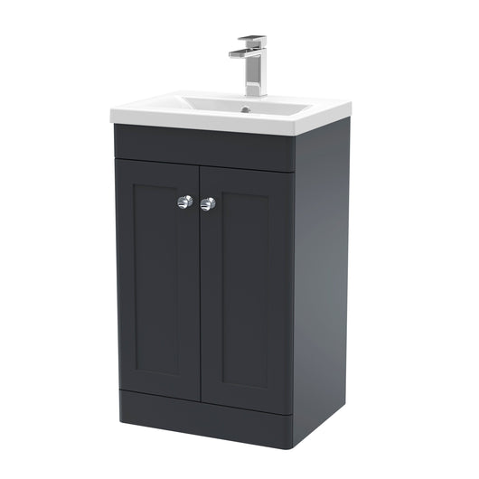  Classique 500mm Floor Standing 2 Door Unit & Basin 1 - Satin Anthracite