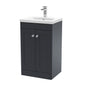 Classique 500mm Floor Standing 2 Door Unit & Basin 1 - Satin Anthracite