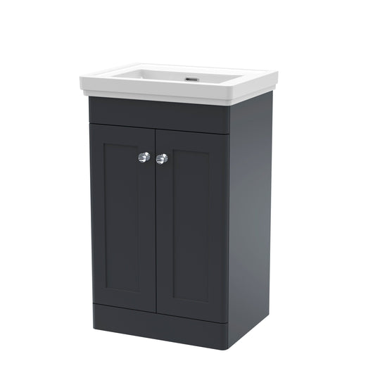  Classique 500mm Floor Standing 2 Door Unit & Basin 0TH - Satin Anthracite