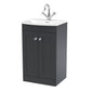 Nuie Classique 500mm Floor Standing 2-Door Unit & Curved Basin - Soft Black