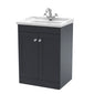 Classique 600mm Floor Standing 2 Door Unit & Basin 1TH - Satin Anthracite