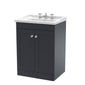 Classique 600mm Floor Standing 2 Door Unit & Basin 3TH - Satin Anthracite