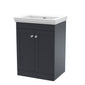 Classique 600mm Floor Standing 2 Door Unit & Basin 0TH - Satin Anthracite