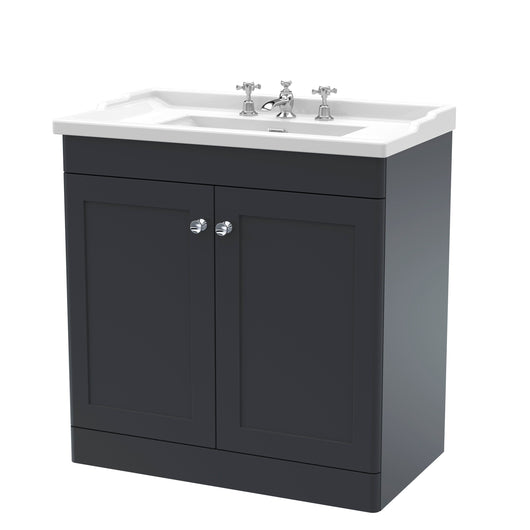  Classique 800mm Floor Standing 2 Door Unit & Basin 3TH - Satin Anthracite