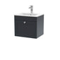 Classique 500mm Wall Hung 1 Drawer Unit & Basin 2 - Satin Anthracite