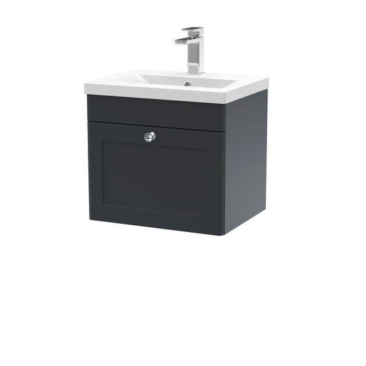  Classique 500mm Wall Hung 1 Drawer Unit & Basin 1 - Satin Anthracite