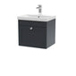 Classique 500mm Wall Hung 1 Drawer Unit & Basin 3 - Satin Anthracite