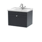 Classique 600mm Wall Hung 1 Drawer Unit & Basin 1TH - Satin Anthracite