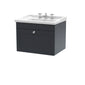 Classique 600mm Wall Hung 1 Drawer Unit & Basin 3TH - Satin Anthracite