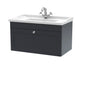 Classique 800mm Wall Hung 1 Drawer Unit & Basin 1TH - Satin Anthracite