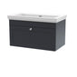 Classique 800mm Wall Hung 1 Drawer Unit & Basin 0TH - Satin Anthracite