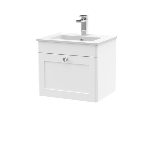  Classique 500mm Wall Hung 1 Drawer Unit & Basin 2 - Satin White