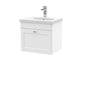 Classique 500mm Wall Hung 1 Drawer Unit & Basin 1 - Satin White