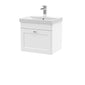 Classique 500mm Wall Hung 1 Drawer Unit & Basin 3 - Satin White