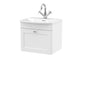 Nuie Classique 500mm Wall Hung 2-Door Unit & Curved Basin - Satin White