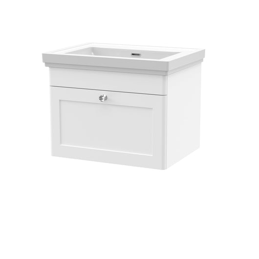  Classique 600mm Wall Hung 1 Drawer Unit & Basin 0TH - Satin White