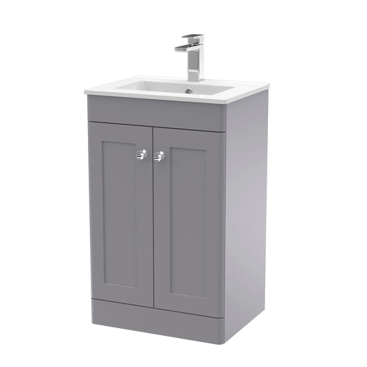  Classique 500mm Floor Standing 2 Door Unit & Basin 2 - Satin Grey