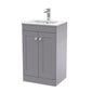 Classique 500mm Floor Standing 2 Door Unit & Basin 2 - Satin Grey