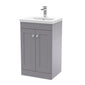 Classique 500mm Floor Standing 2 Door Unit & Basin 1 - Satin Grey