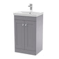 Classique 500mm Floor Standing 2 Door Unit & Basin 3 - Satin Grey